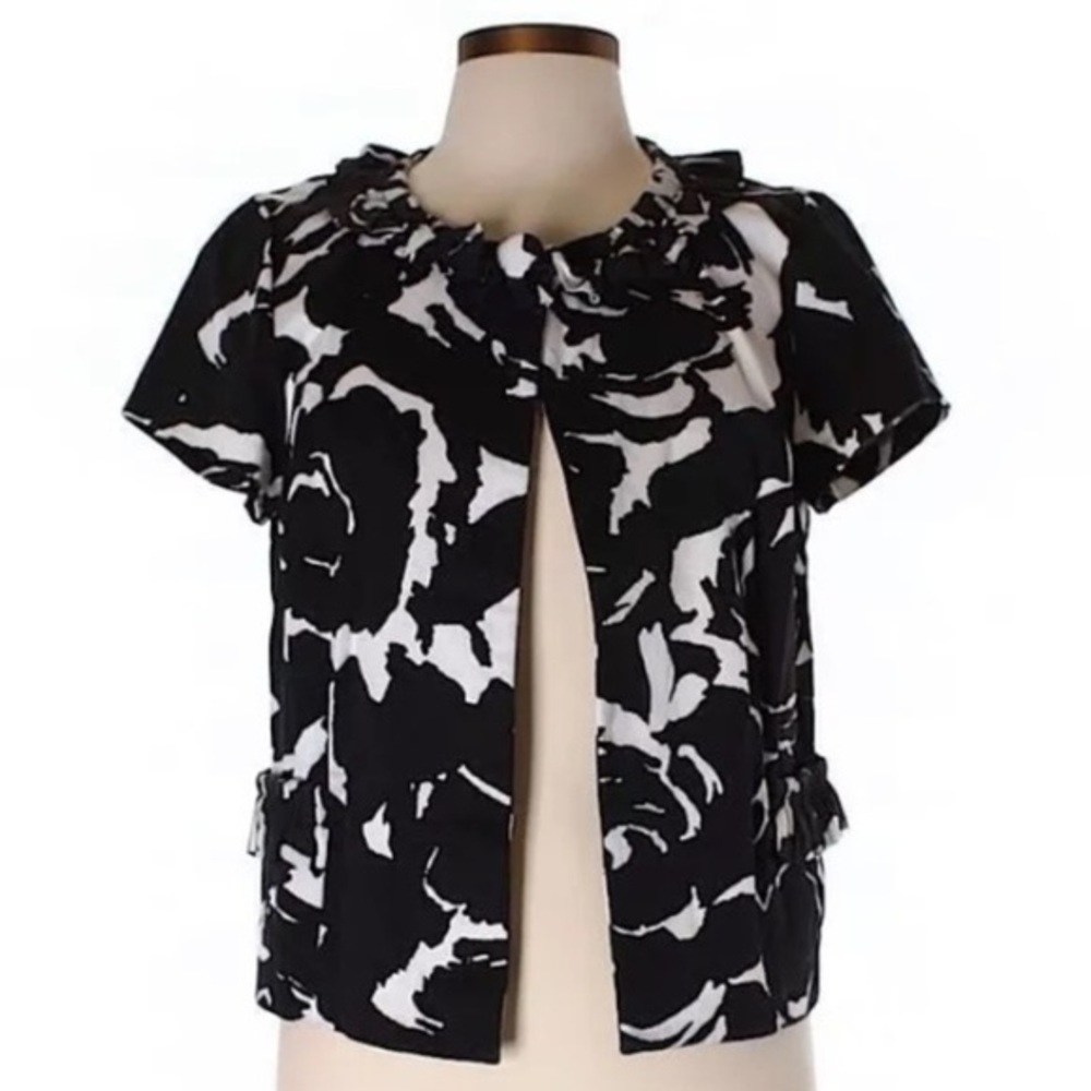 J Crew Cropped short sleeve one button Jacket Sz 0